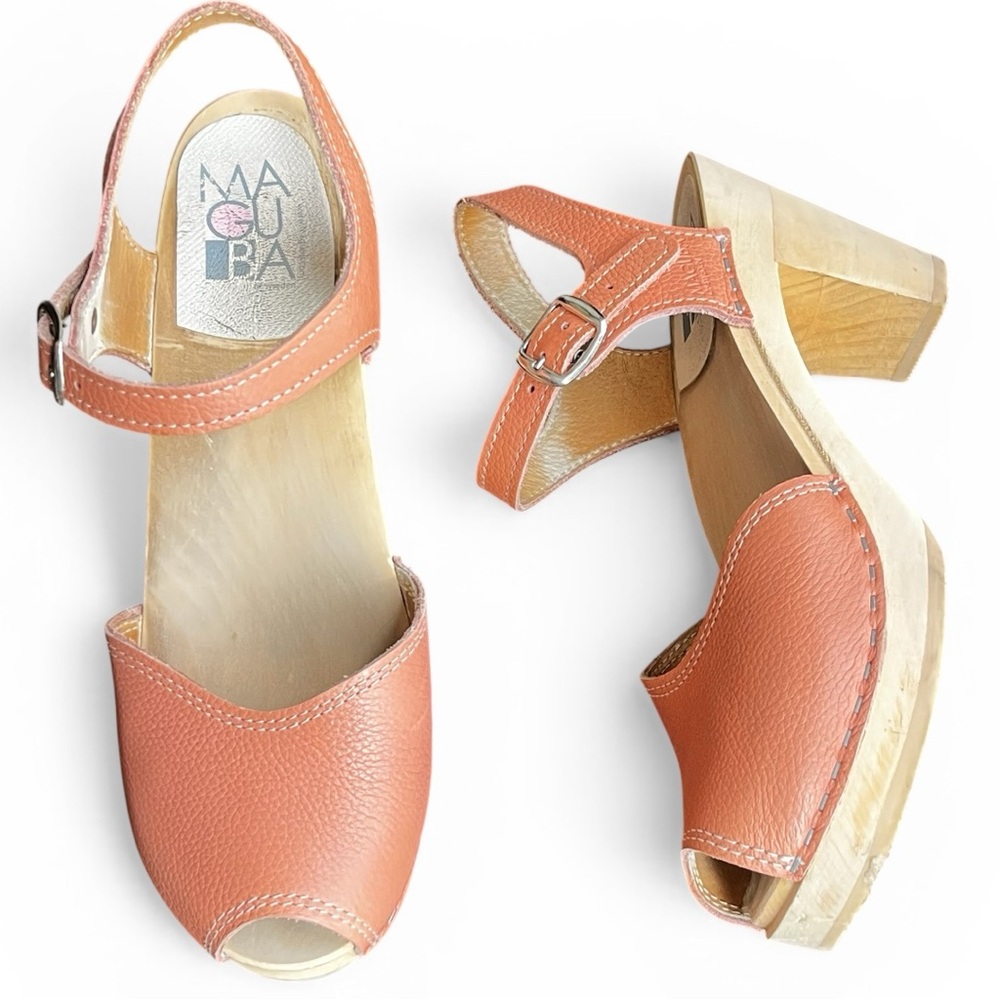 Maguba Bologna Peep Toe High Heeled Clog Women 39 US 8.5 -9